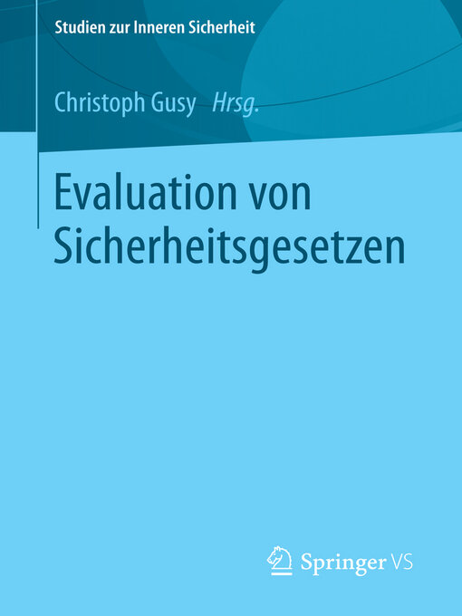 Title details for Evaluation von Sicherheitsgesetzen by Christoph Gusy - Available